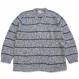 リーバイス(Levi's)の90s Levi'sリーバイス ボーダー Vネック ウール×アクリルニット セーター ミックス L★ユーロ イタリア オールド ビンテージ ライン(ニット/セーター)