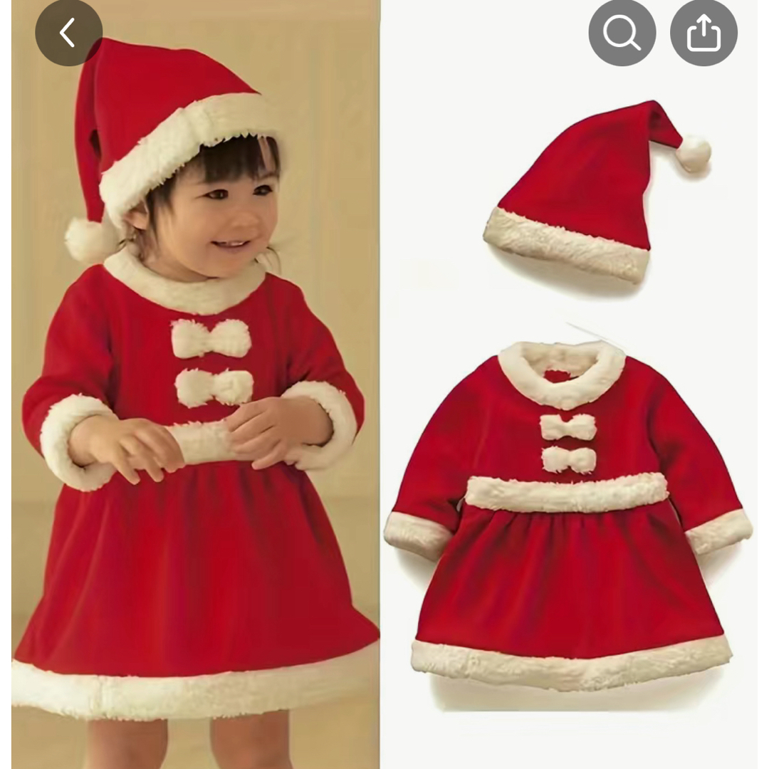 サンタコスプレ100 ☆クリスマス　ワンピース キッズ/ベビー/マタニティのキッズ服男の子用(90cm~)(その他)の商品写真