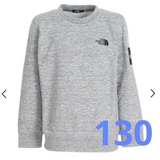 ザノースフェイス(THE NORTH FACE)のノースフェイス　キッズ　スクエアロゴクルー　トレーナー　グレー　130(Tシャツ/カットソー)