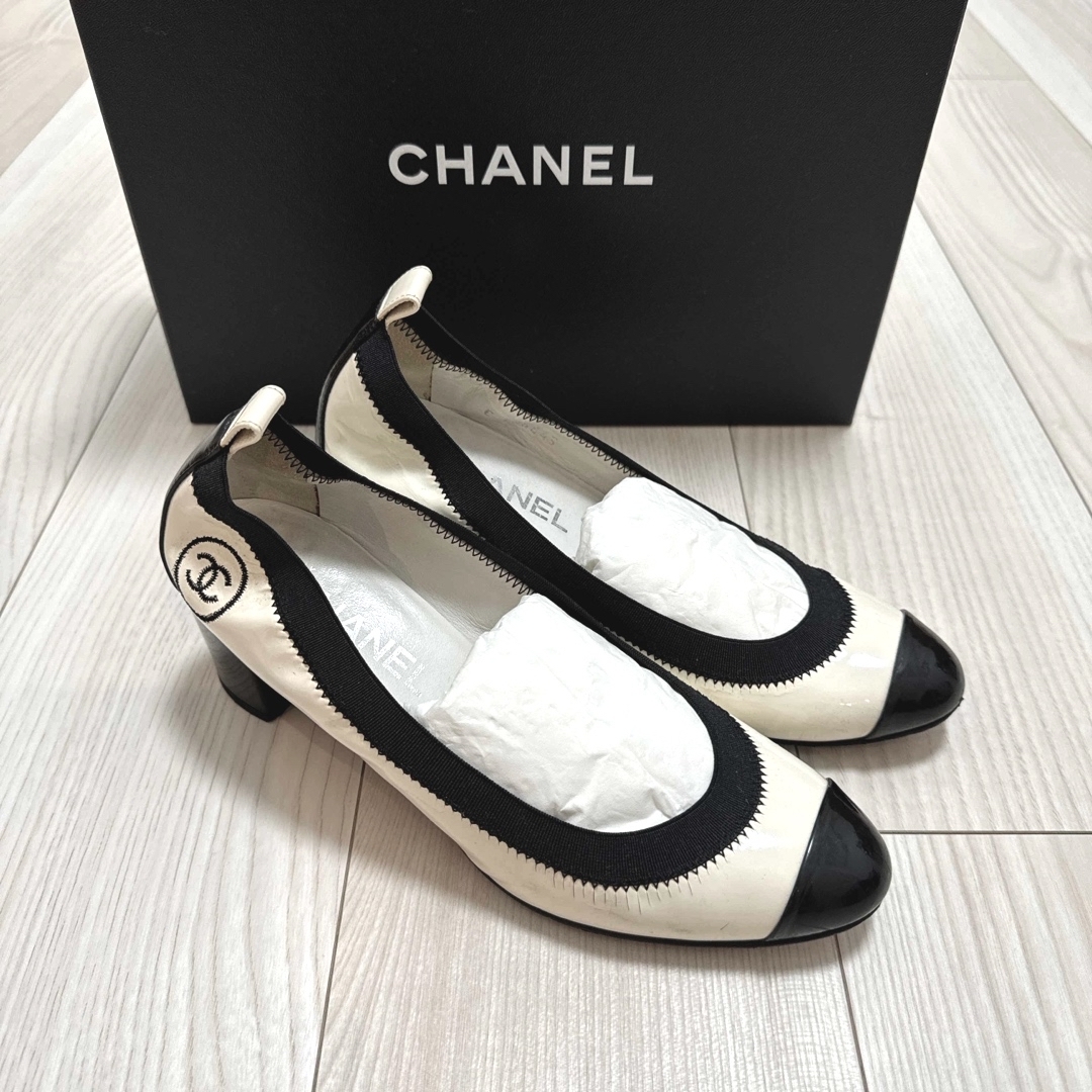 2024新発 CHANEL シャネル ?パテントロゴパンプス サイズ38 ハイヒール