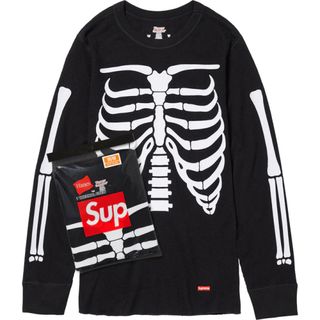 シュプリーム(Supreme)のMサイズ Supreme Hanes Bones Thermal  Black(Tシャツ/カットソー(七分/長袖))