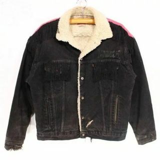 リーバイス(Levi's)の80年代 リーバイス ブラック デニムボアジャケット Mサイズ ビンテージ(Gジャン/デニムジャケット)