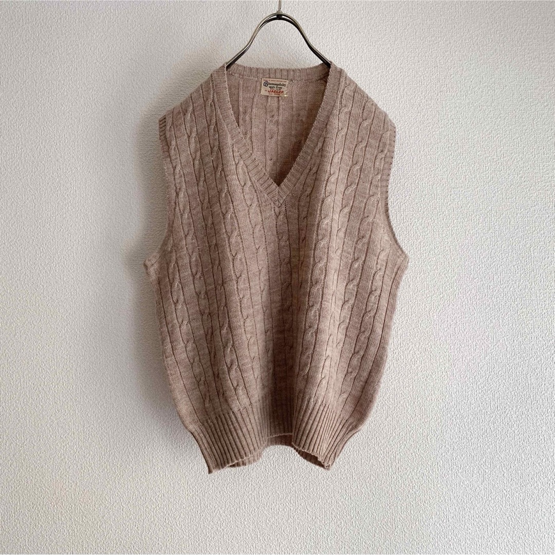 50’s “JAEGER” Vintage Cable Knit Vest メンズのトップス(ベスト)の商品写真