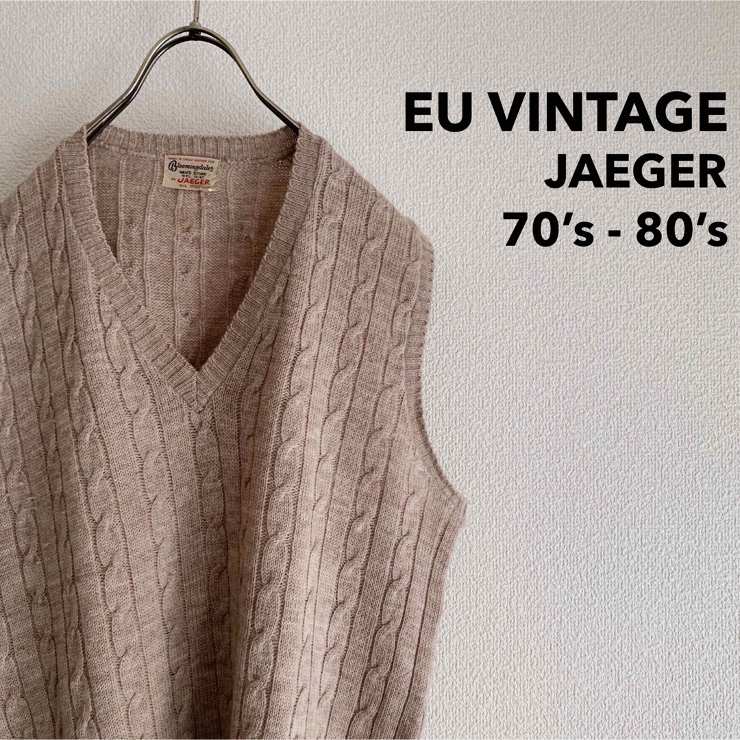 50’s “JAEGER” Vintage Cable Knit Vest メンズのトップス(ベスト)の商品写真