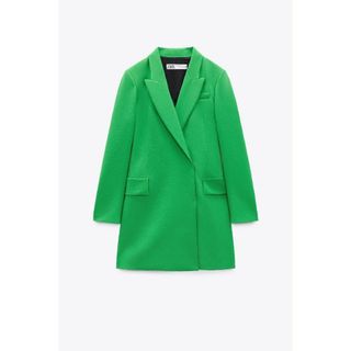 ZARA　ダブルブレスト ブレザースタイルワンピース　XSサイズ　グリーン