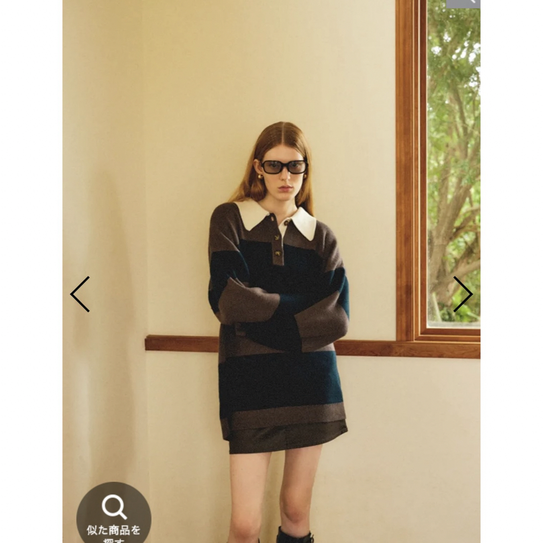 moussy(マウジー)のOVERSIZED ニットポロ レディースのトップス(ニット/セーター)の商品写真