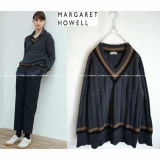 マーガレットハウエル(MARGARET HOWELL)の2017美品マーガレットハウエル☆スコットランド製ウールカシミヤクリケットニット(ニット/セーター)