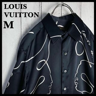 ルイヴィトン(LOUIS VUITTON)の【極美品】ルイヴィトン☆総柄入り長袖シルクシャツ フェイス 入手困難 即完売(シャツ)