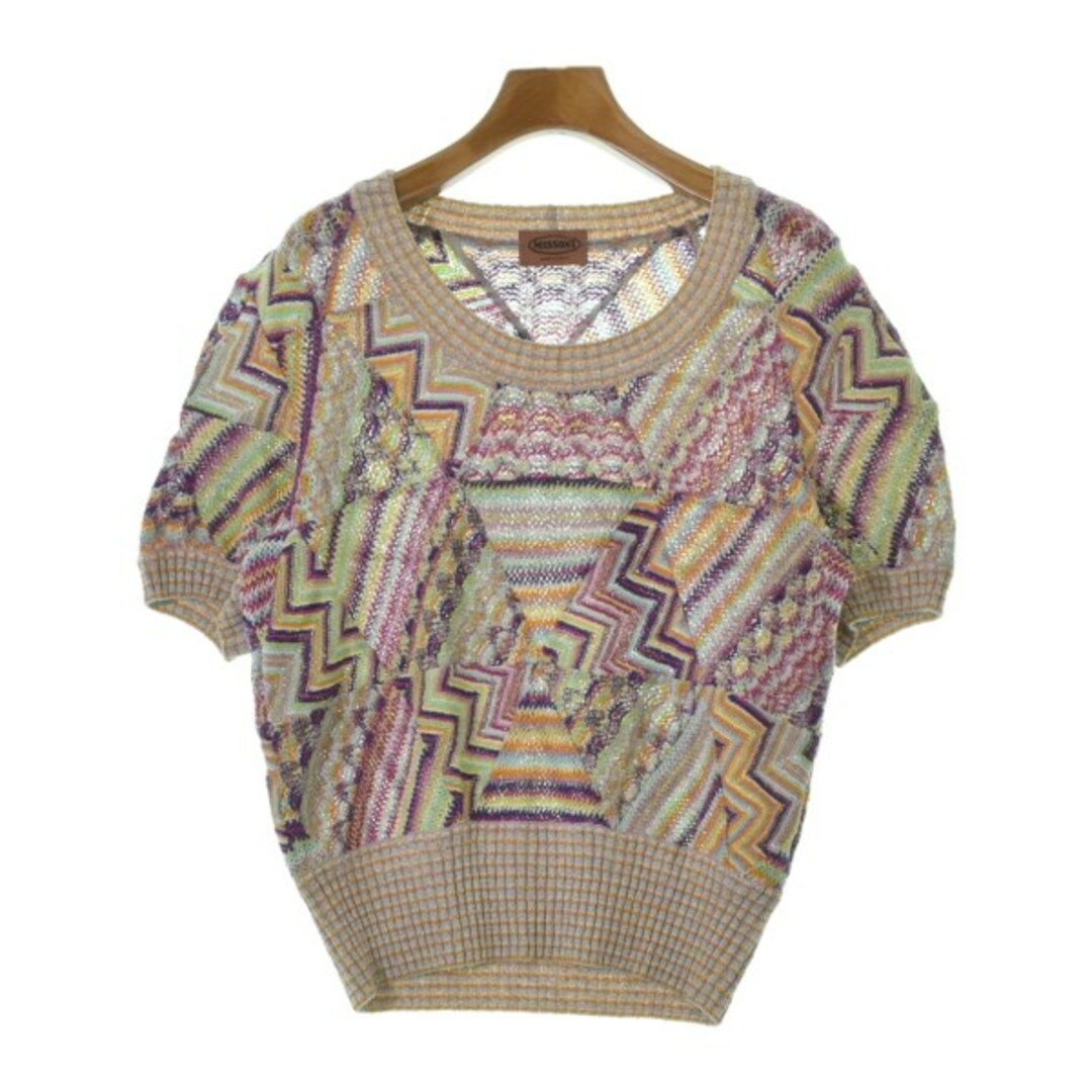 正規取扱店紹介 MISSONI ニット・セーター 46(XL位) ベージュx紫等(総