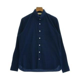 ザスタイリストジャパン(The Stylist Japan)のThe Stylist Japan カジュアルシャツ M 紺(ストライプ) 【古着】【中古】(シャツ)