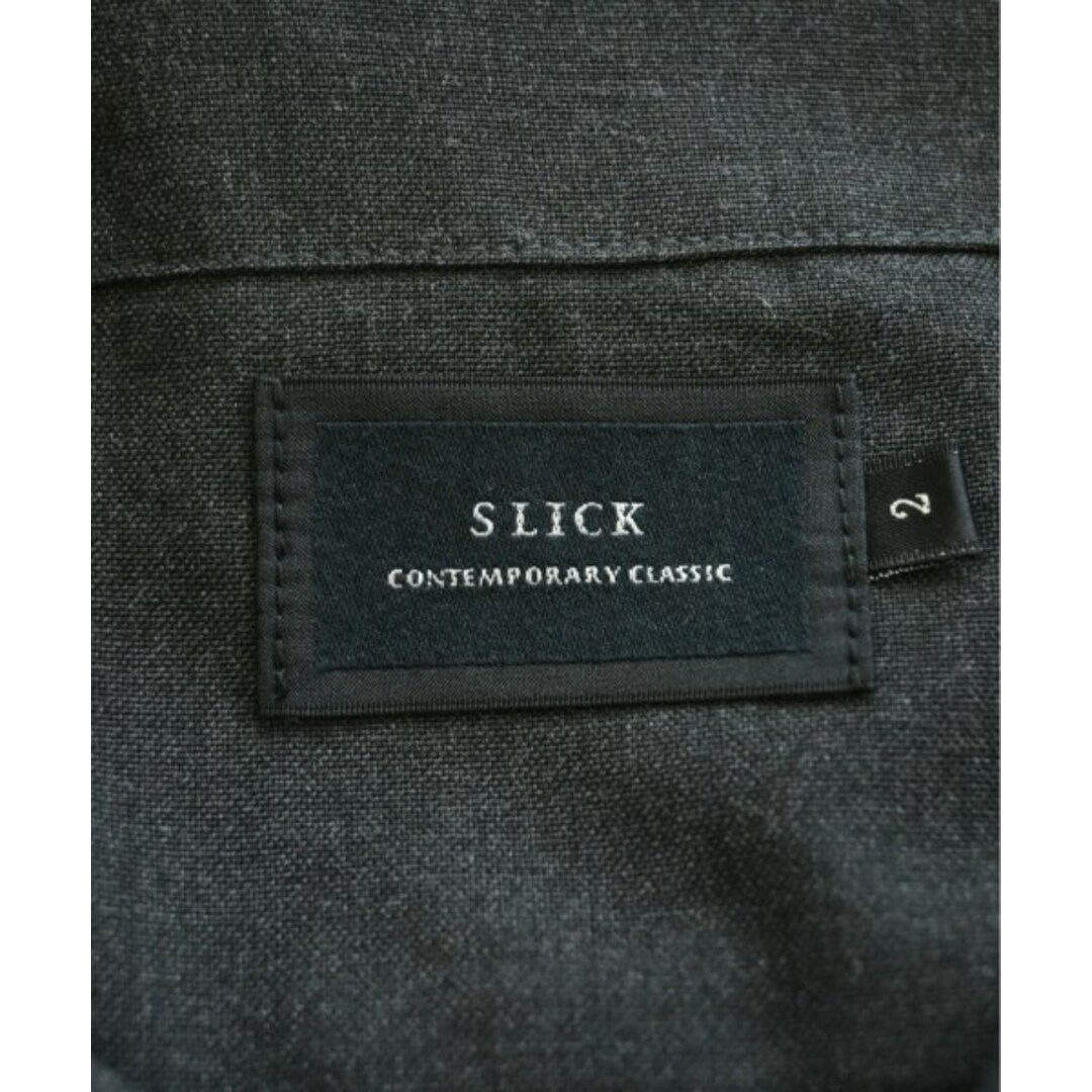 SLICK(スリック)のSLICK スリック カジュアルシャツ 2(M位) チャコールグレー 【古着】【中古】 メンズのトップス(シャツ)の商品写真