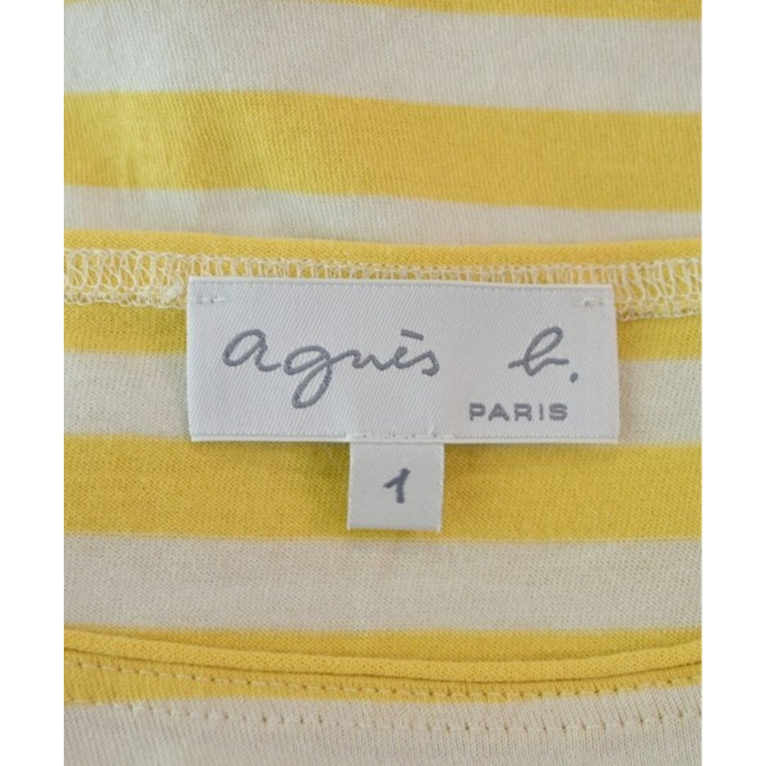 agnes b.(アニエスベー)のAgnes b. Tシャツ・カットソー 1(S位) 黄x白(ボーダー) 【古着】【中古】 レディースのトップス(カットソー(半袖/袖なし))の商品写真