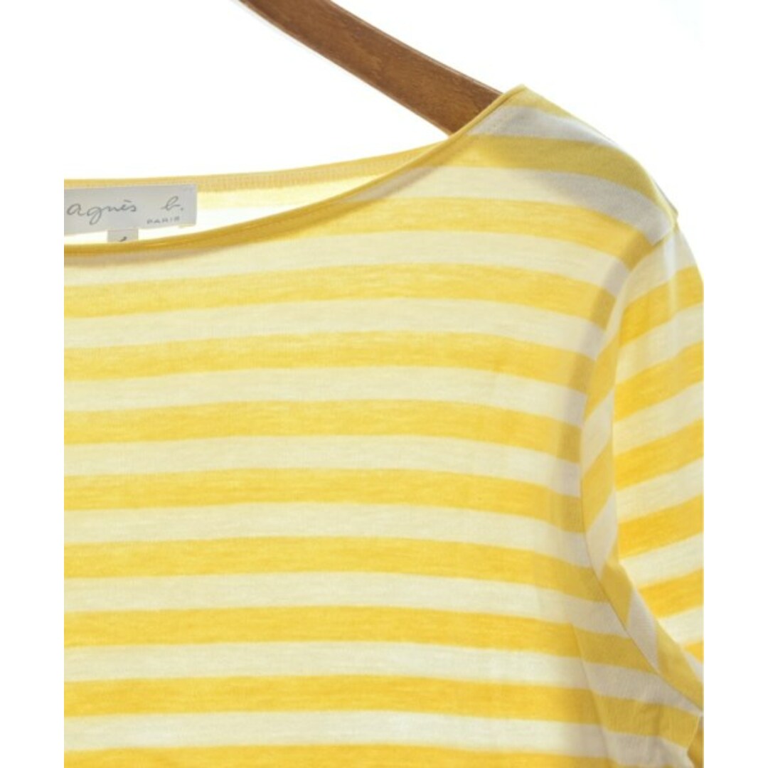 agnes b.(アニエスベー)のAgnes b. Tシャツ・カットソー 1(S位) 黄x白(ボーダー) 【古着】【中古】 レディースのトップス(カットソー(半袖/袖なし))の商品写真