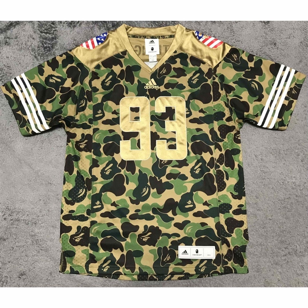 Tシャツ/カットソー(半袖/袖なし)UK、US=L JP=2XO bape Jersey adidas 黒