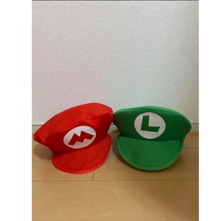 マリオ ルイージ 帽子 セット キッズ 子供用 手袋ひげ付き(帽子)