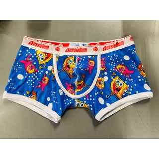 オージーバム(aussieBum)のAussiebum スポンジボブ ボクサーブリーフ 海外M 白＆青 2枚セット(ボクサーパンツ)