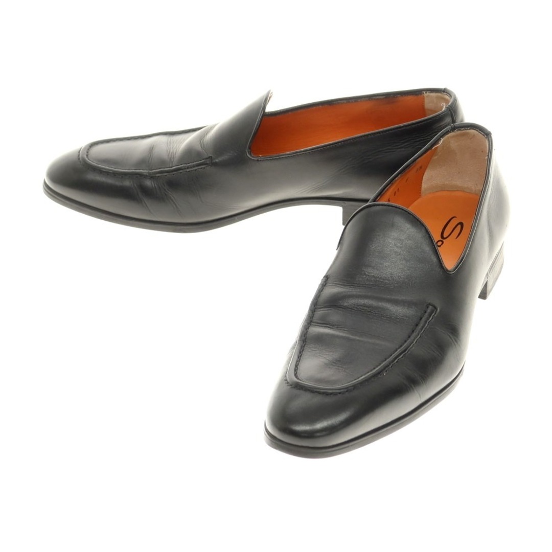 ブランドSantoniサントーニ Santoni Uチップ ヴァンプ ローファー ブラック【サイズ8 1/2】【メンズ】