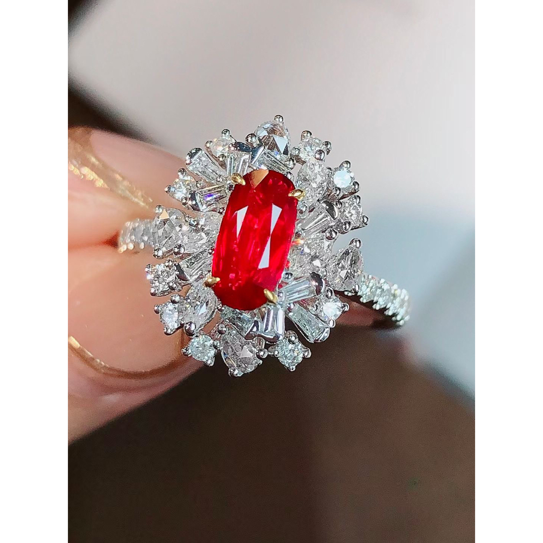 天然 ルビー ダイヤモンド リング 1.03ct k18 ¥ レディースのアクセサリー(リング(指輪))の商品写真