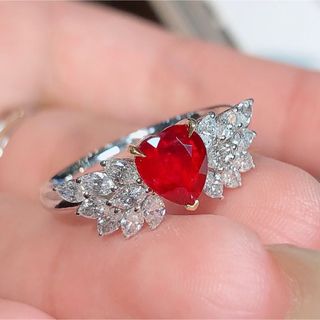 天然 ルビー ダイヤモンド リング 1.02ct k18 ¥(リング(指輪))