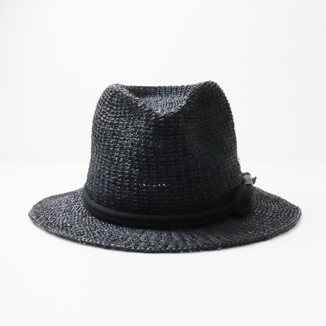 HELEN KAMINSKI(ヘレンカミンスキー)の美品 ヘレンカミンスキー HELEN KAMINSKI BILBAO FEDORA ラフィアハット/ブラック 小物【2400013645751】 レディースの帽子(ハット)の商品写真