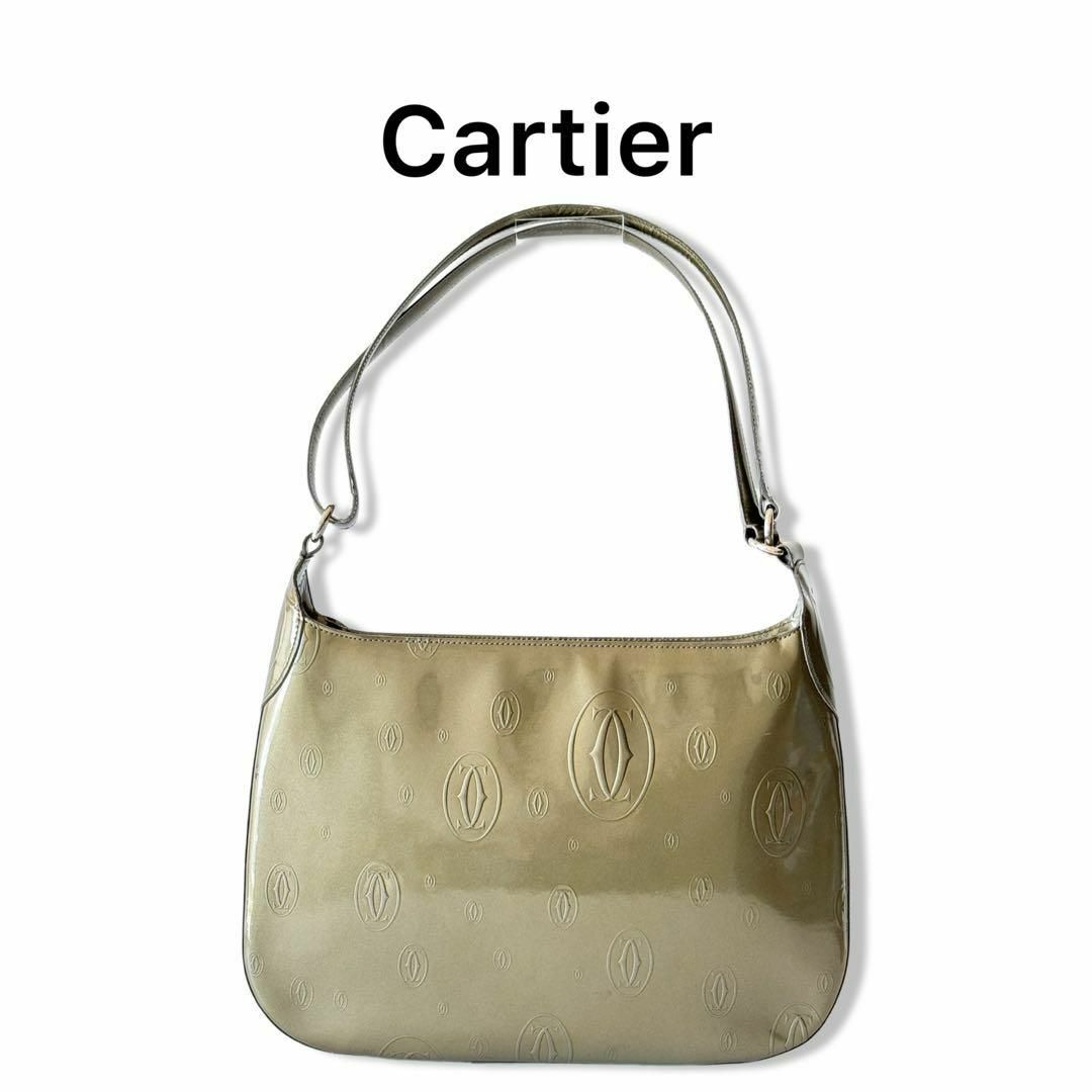 Cartier(カルティエ)のカルティエ ハッピーバースデー ワンショルダーバッグ エナメル グリーンカーキ レディースのバッグ(ショルダーバッグ)の商品写真