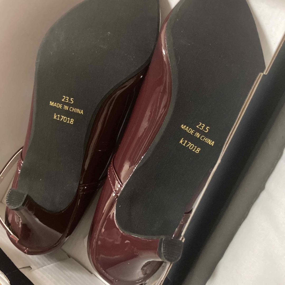 Menue(メヌエ)の新品　ヒールパンプス　5.1〜7cm ワインレッド レディースの靴/シューズ(ハイヒール/パンプス)の商品写真