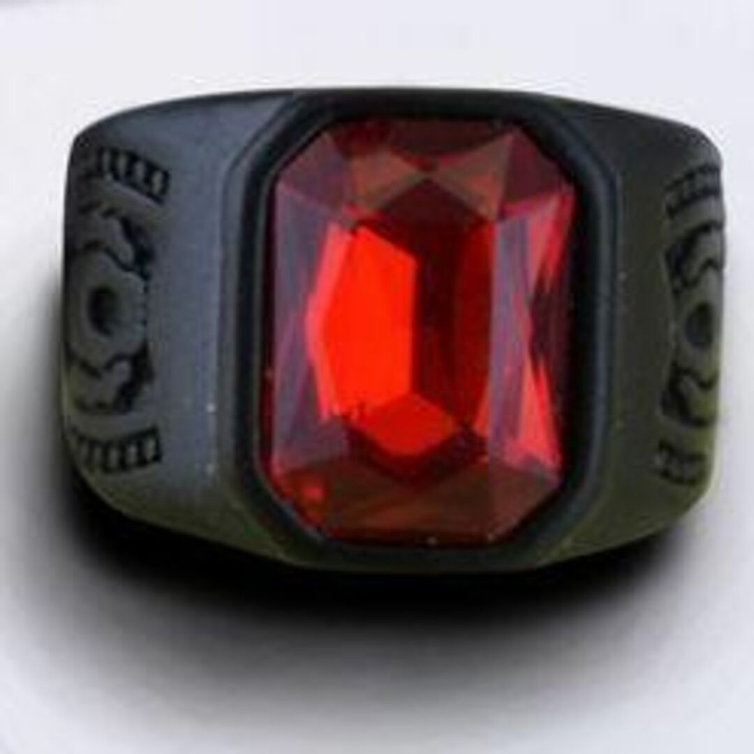 【R127】リング メンズ ブラック レッド アクセサリー 指輪 20号 メンズのアクセサリー(リング(指輪))の商品写真