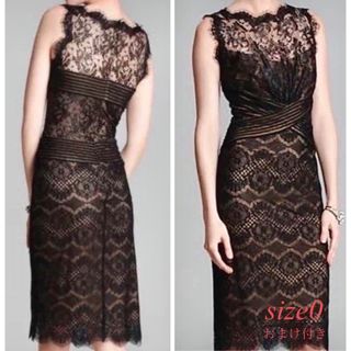 タダシショウジ(TADASHI SHOJI)のタダシショージ ブラックドレス サイズ0(ひざ丈ワンピース)