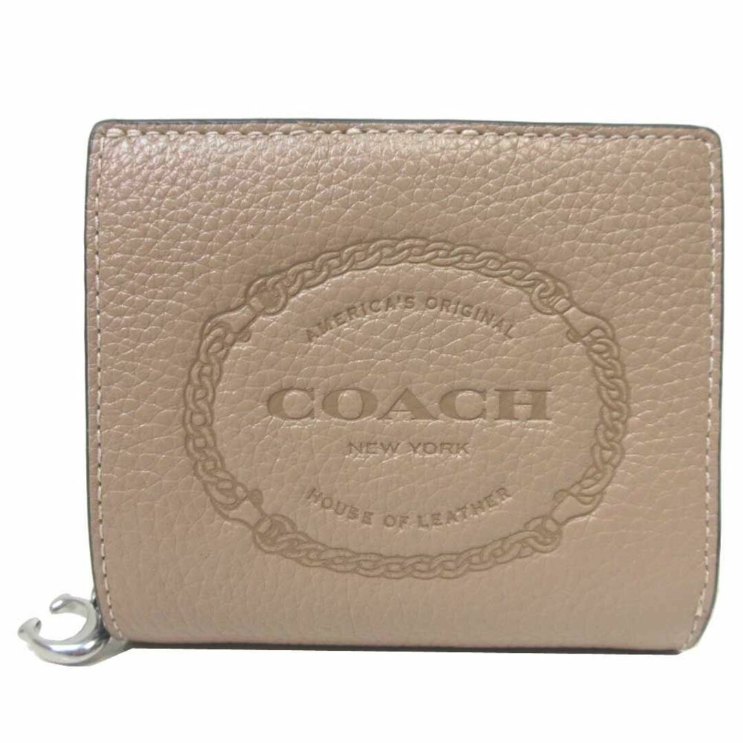 COACH スナップ ウォレット ウィズ コーチ ヘリテージ  ベージュ