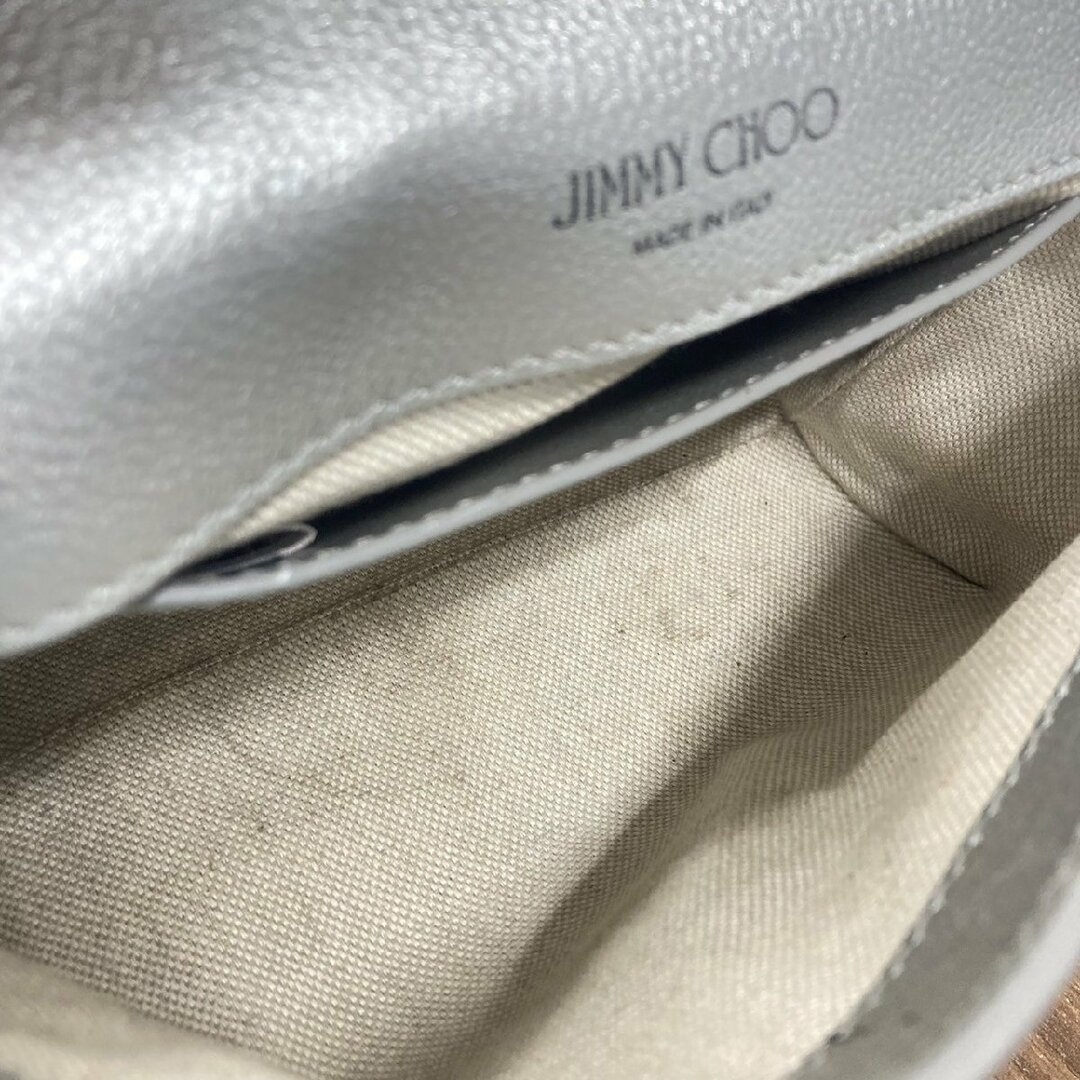 JIMMY CHOO(ジミーチュウ)のJIMMY CHOO ジミーチュウ マリアンヌ Xb シルバー チェーン バッグ レディース クロスボディバッグ カーフレザー 【中古】 N2310R5N レディースのバッグ(ショルダーバッグ)の商品写真