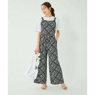 ユナイテッドアローズグリーンレーベルリラクシング(UNITED ARROWS green label relaxing)の【BLACK】アート プリント サロペット(サロペット/オーバーオール)