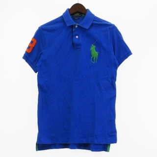 ポロラルフローレン(POLO RALPH LAUREN)のポロ ラルフローレン ポロシャツ 半袖 鹿の子 ビッグポニー 刺繍 青 ブルー(ポロシャツ)
