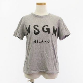 エムエスジイエム(MSGM)のエムエスジーエム Tシャツ カットソー 半袖 クルーネック ロゴ グレーM(Tシャツ(半袖/袖なし))