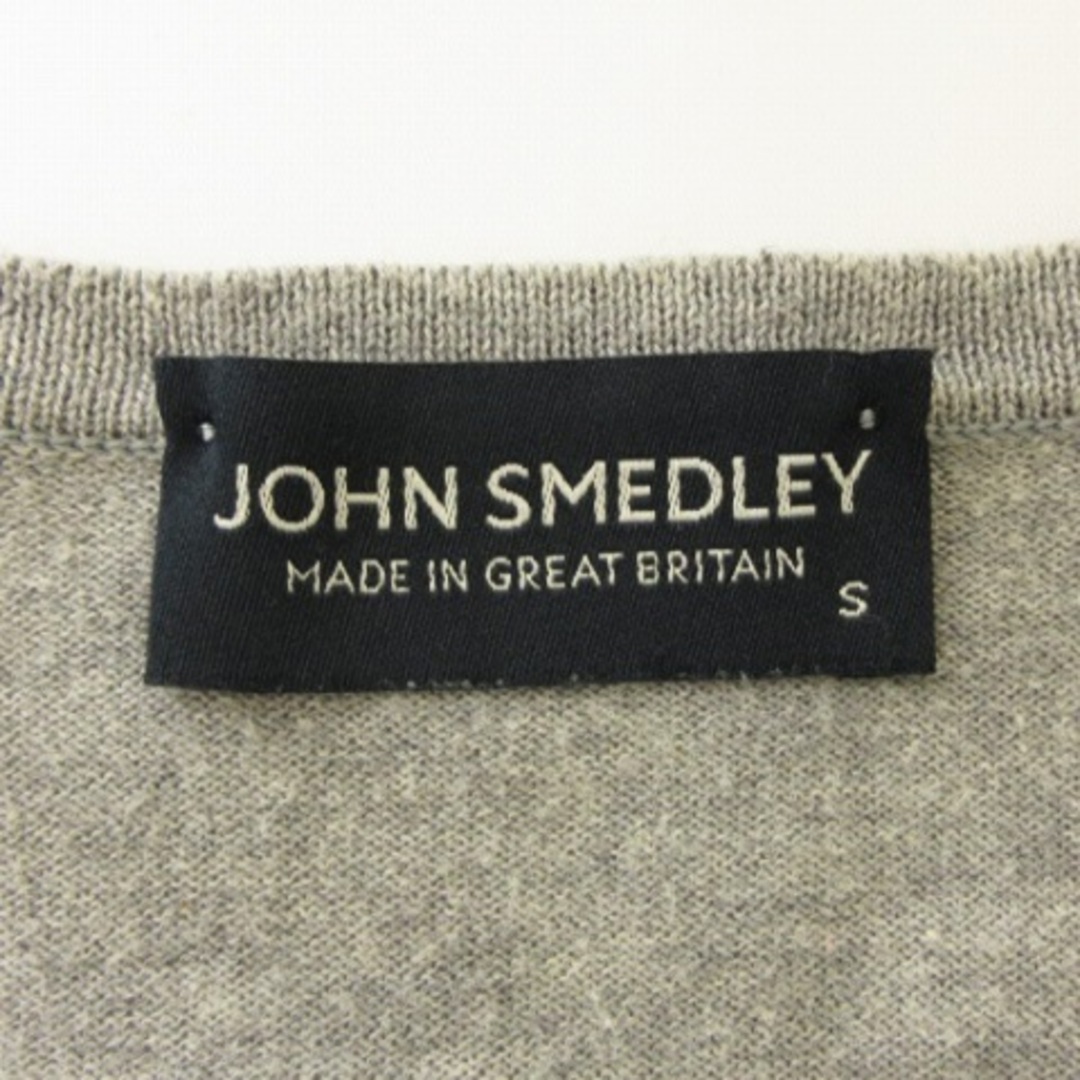 JOHN SMEDLEY(ジョンスメドレー)のジョンスメドレー ニット カーディガン 長袖 切替 グレー パープル S レディースのトップス(カーディガン)の商品写真