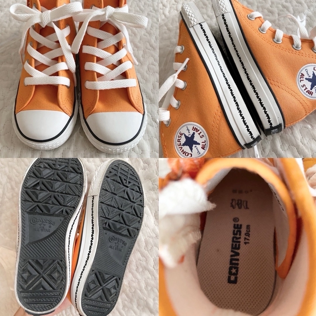 ALL STAR（CONVERSE）(オールスター)の2点おまとめ♡ 【17.0】コンバース ハイカットスニーカー オレンジ キッズ/ベビー/マタニティのキッズ靴/シューズ(15cm~)(スニーカー)の商品写真