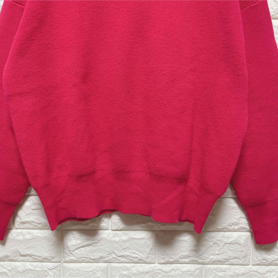 JOURNAL STANDARD relume(ジャーナルスタンダードレリューム)のrelume　Ｖネック長袖ニット　フリーサイズ　ピンク　トップス　古着 レディースのトップス(ニット/セーター)の商品写真