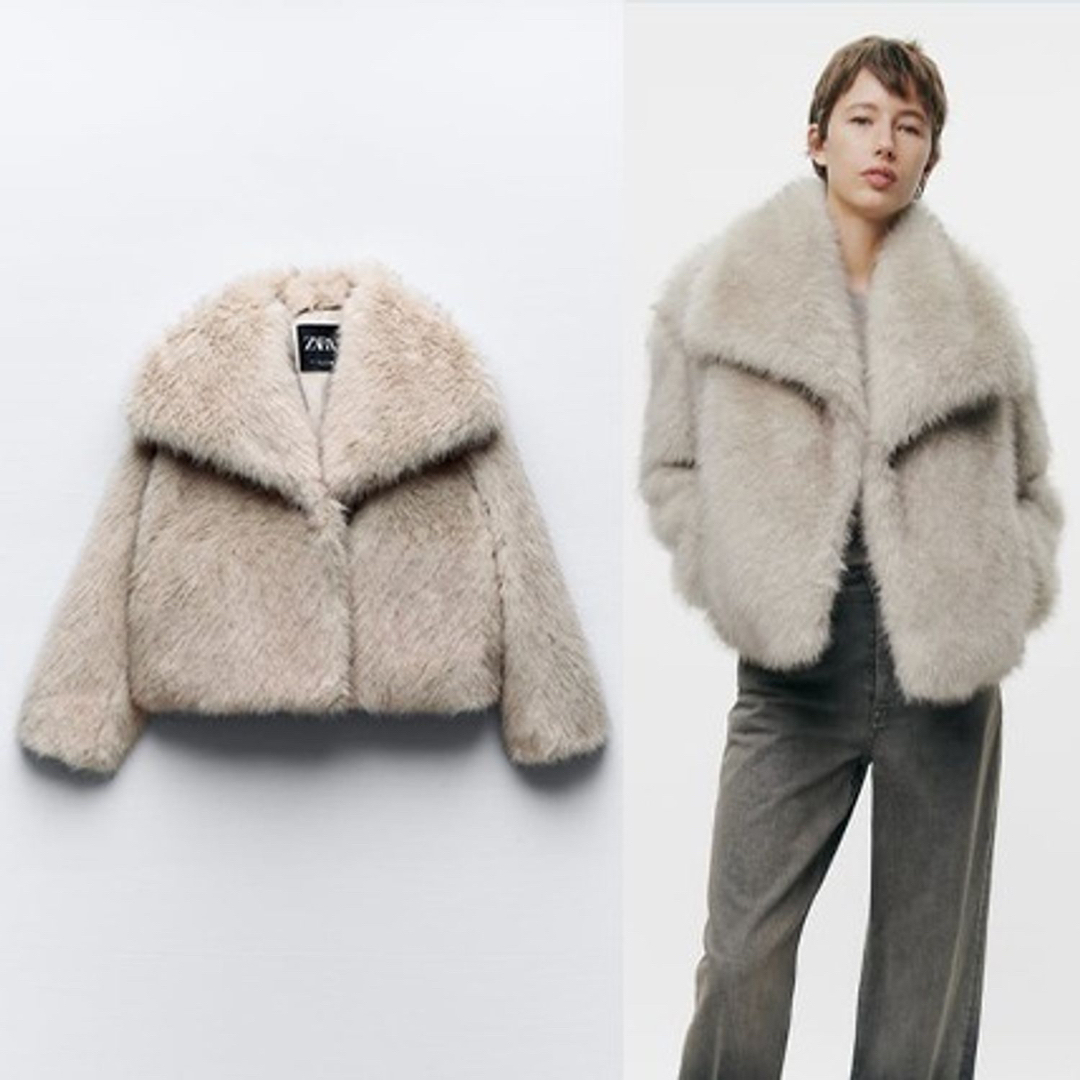 ZARA - ZARA ショート丈フェイクファーコートの通販 by esm☆'s ZARA - ZARA ショート丈フェイクファーコートの通販 by esm☆'s