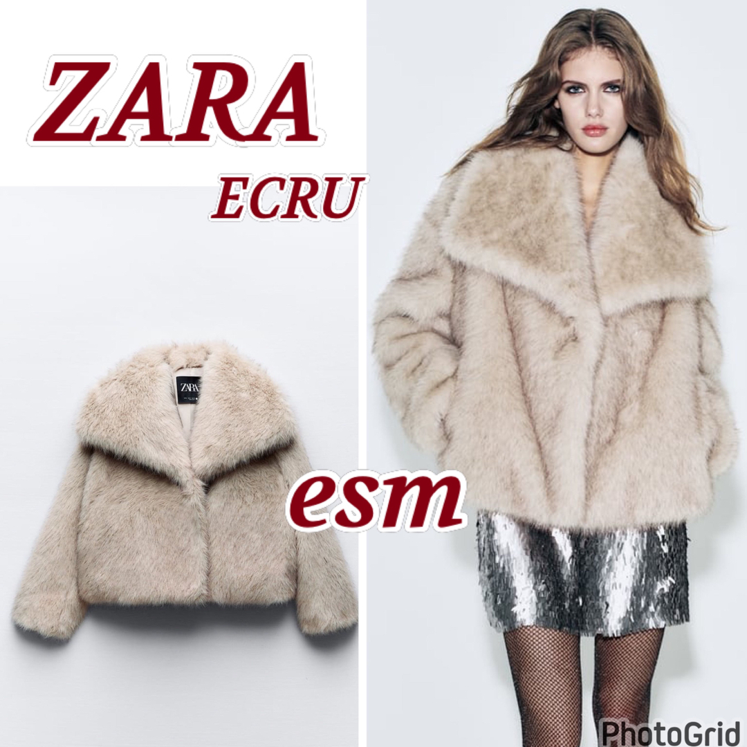 ZARA(ザラ)のZARA ショート丈フェイクファーコート レディースのジャケット/アウター(毛皮/ファーコート)の商品写真