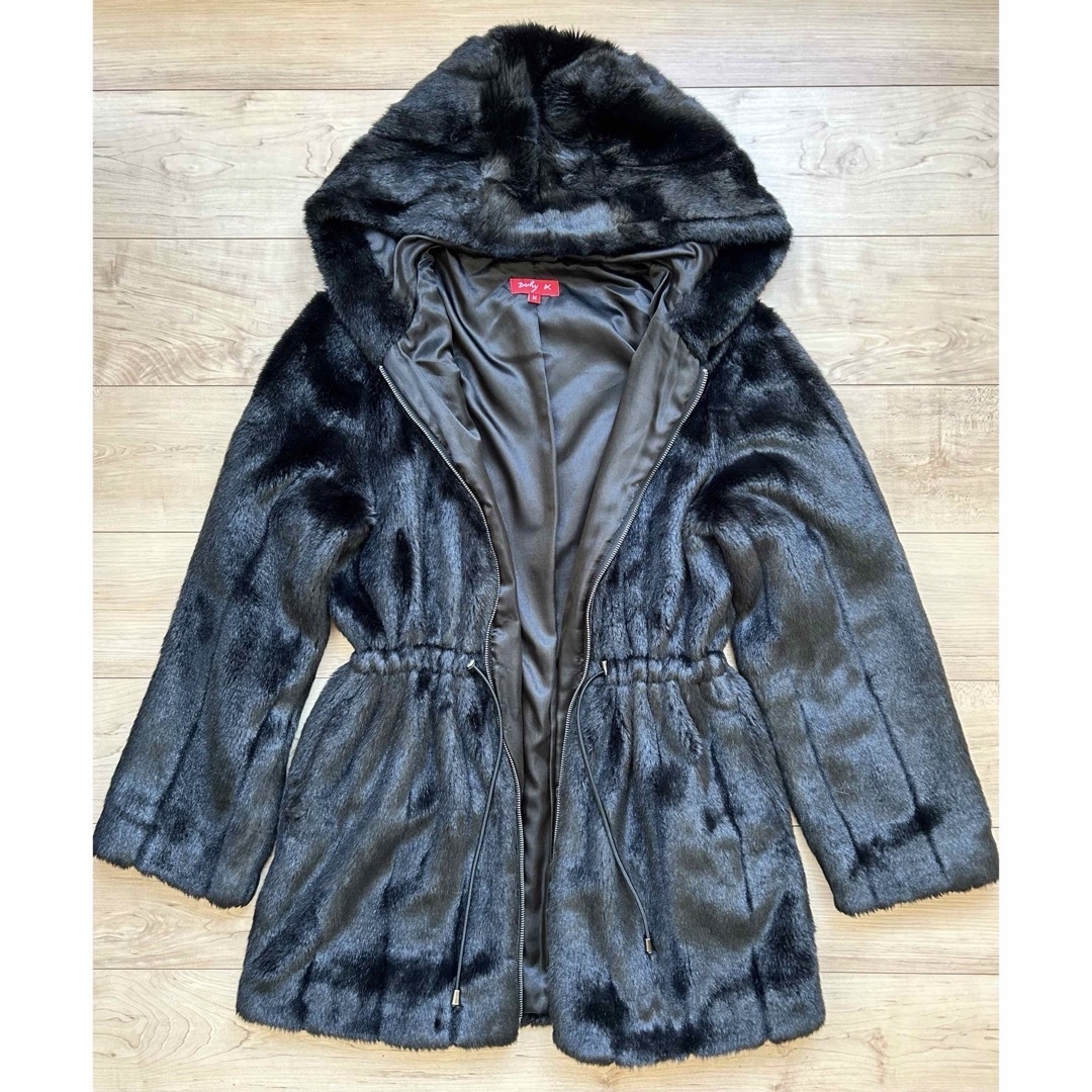 フランス購入❤️Derhy X❤️ファーコート❤️黒 レディースのジャケット/アウター(毛皮/ファーコート)の商品写真