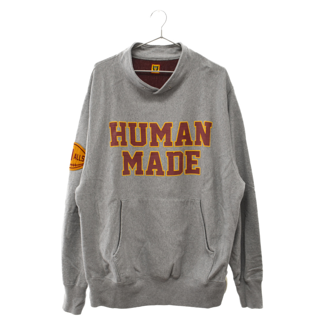 720センチ身幅HUMAN MADE ヒューマンメイド 23AW STAND COLLAR SWEATSHIRT GRAY スタンドカラースウェットトレーナー HM26CS026 グレー