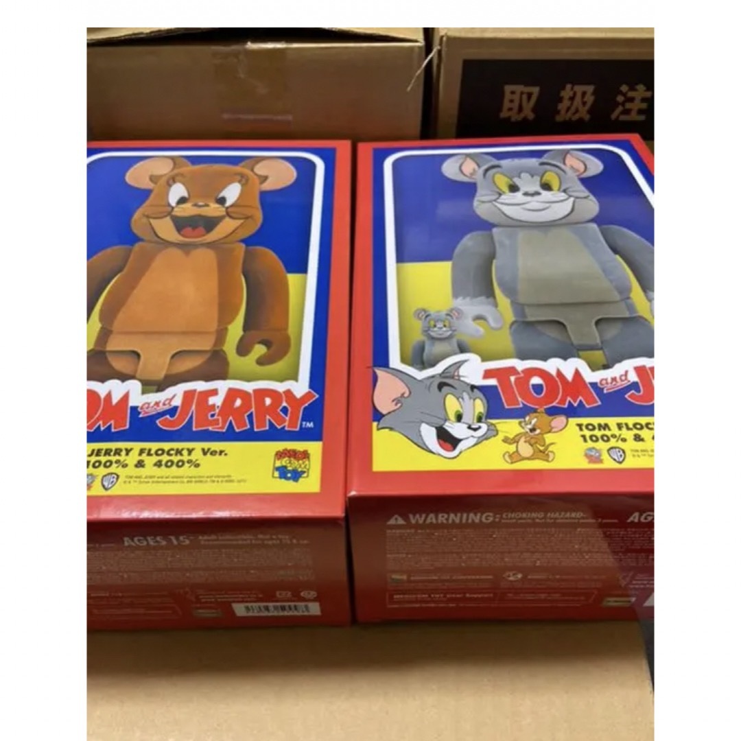 BE@RBRICK(ベアブリック)のBE@RBRICK tom&jerry flocky 400% 100% ハンドメイドのおもちゃ(フィギュア)の商品写真