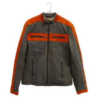 ディーゼル(DIESEL)のDIESEL ディーゼル Zipup leather Jacket ジップアップ レザージャケット A063470PDAS オレンジ(フライトジャケット)