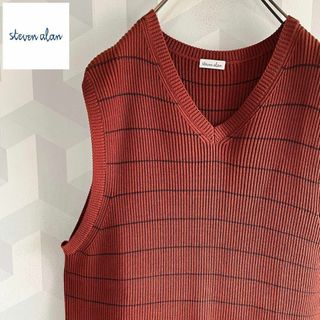 スティーブンアラン(steven alan)の【スティーブンアラン】状態良し XL コットン ボーダー リブニット ベスト(ベスト)