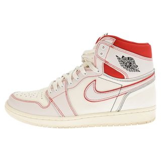 ナイキ(NIKE)のNIKE ナイキ AIR JORDAN 1 RETRO HI OG PHANTOM エアジョーダン1レトロ ファントム ハイカットスニーカー ホワイト/レッド US11//29cm 555088-160(スニーカー)