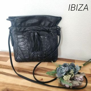 イビザ(IBIZA)のイビザ　パイソン　レザー　ショルダーバッグ　タッセル　ポシェット(ショルダーバッグ)