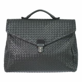 ボッテガヴェネタ(Bottega Veneta)の本物 ボッテガ ヴェネタ BOTTEGA VENETA イントレチャート ビジネスバッグ ブリーフケース ハンドバッグ レザー ブラック 122139 Intrecciato バッグ 中古(ビジネスバッグ)