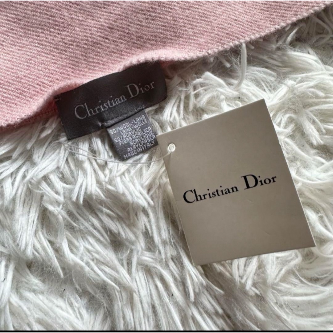 Christian Dior(クリスチャンディオール)の【新品タグ付き】クリスチャンディオール マフラー 高級 ウール フリンジ レディースのファッション小物(マフラー/ショール)の商品写真