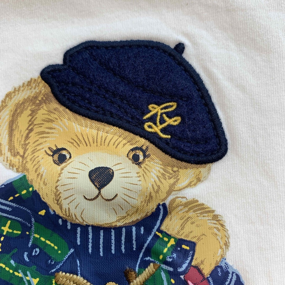 Ralph Lauren(ラルフローレン)の【新品】ラルフローレン ポロベア Tシャツ ベレー帽 ホワイト 6X キッズ/ベビー/マタニティのキッズ服女の子用(90cm~)(Tシャツ/カットソー)の商品写真