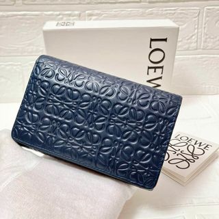 ロエベ(LOEWE)の【美品】ロエベ LOEWE アナグラム 二つ折り 折り財布 レディース ON48(財布)