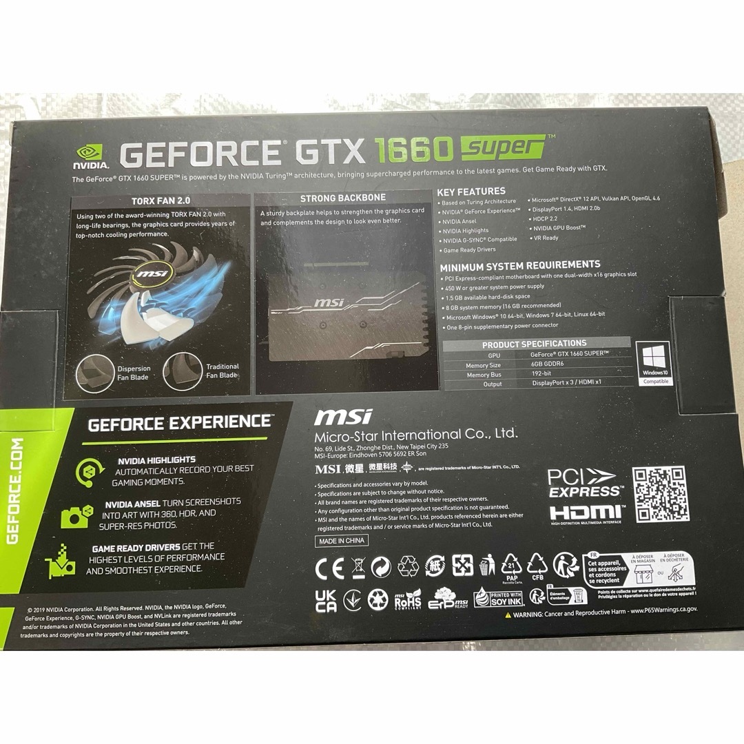 msi(エムエスアイ)のグラフィックボードGPU MSI GEFORCE GTX1660S  XS OC スマホ/家電/カメラのPC/タブレット(PCパーツ)の商品写真